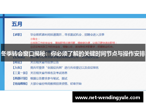 冬季转会窗口揭秘:你必须了解的关键时间节点与操作安排 冬季转会窗口揭秘:你必须了解的关键时间节点与操作安排